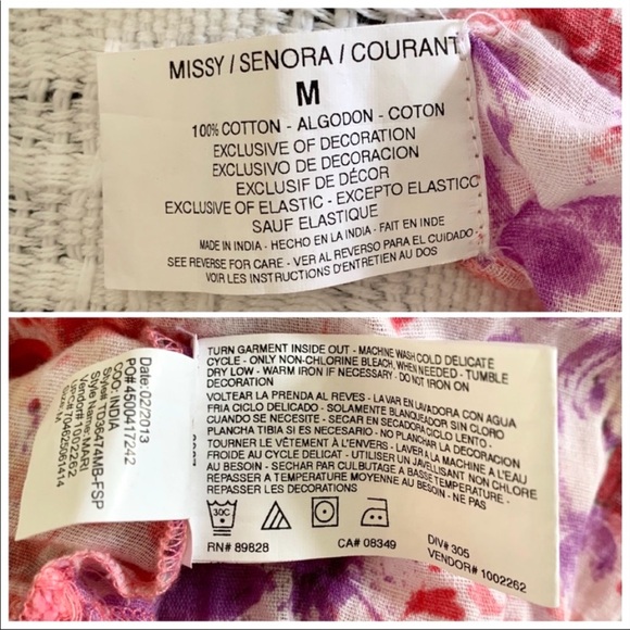 pink purple floral print cap short sleeve blouse with tassels - Picture 14 of 16